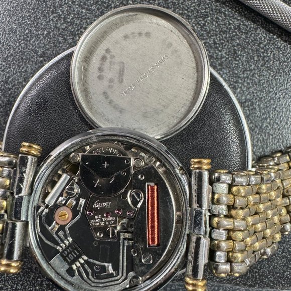 Classic Swiss Made Ravisa Quartz Moon Phase Champagne Dial 2 Tone Ladies Watch - Picture 12 of 12